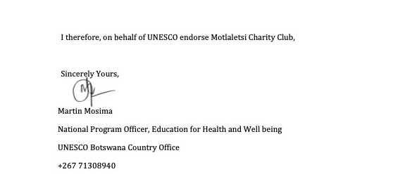 Endorsement Letter to Motlaletsi Charity Club 4-p2